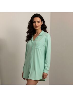 NOT A MORNING PERSON Women's Pajama Sleep Shirt XL Mint Green NWT